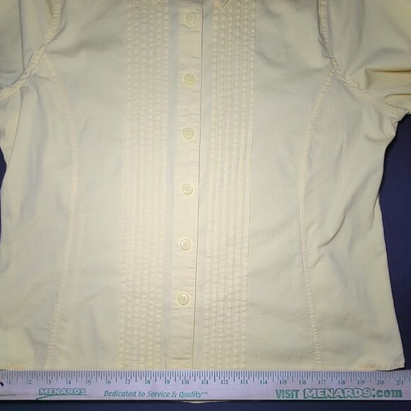 Koret Womens Yellow Long Sleeve Button Up Cotton Blouse Size 14 - Picture 8 of 13